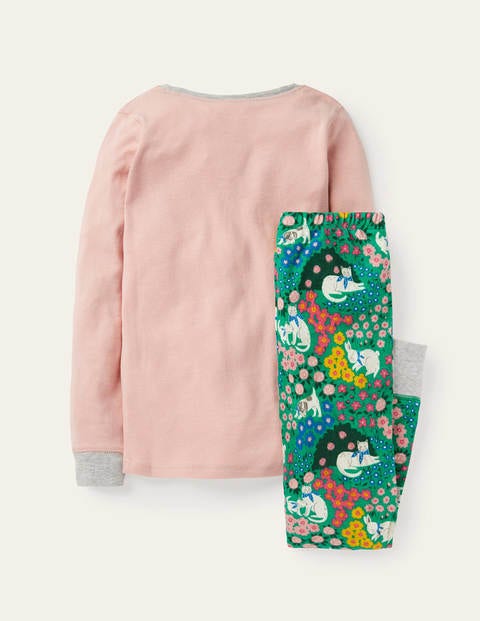 Im Dunkeln leuchtender bequemer Schlafanzug - Rosa Patchwork, Tiere Im Dunkeln leuchtender bequemer Schlafanzug - Rosa Patchwork, Tiere