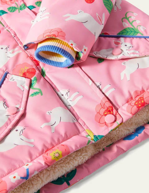 Sherpa-lined Anorak - Pink Lemonade Bunny Stripe Sherpa-lined Anorak - Pink Lemonade Bunny Stripe