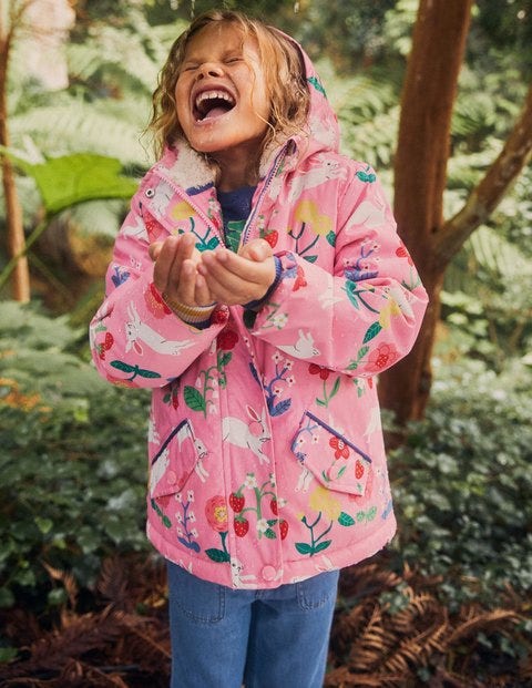 pink sherpa lined anorak