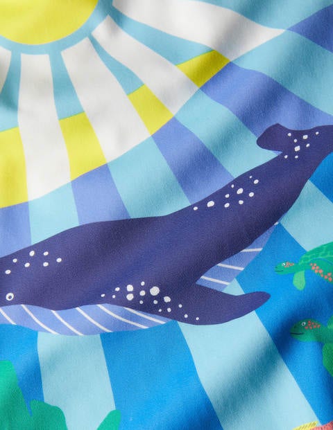 Cross-back Swimsuit - Aqua Blue Reef Scene Cross-back Swimsuit - Aqua Blue Reef Scene