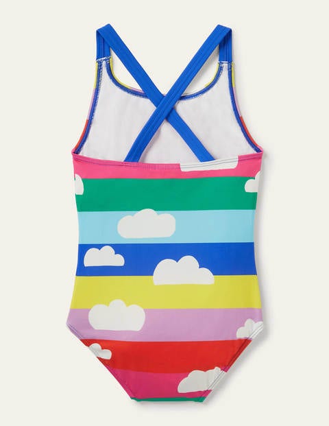 Cross-back Swimsuit - Multi Rainbow Clouds Cross-back Swimsuit - Multi Rainbow Clouds