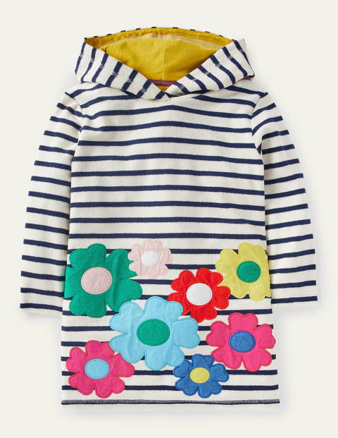 Fun Towelling Beach Dress - Ivory/ Starboard Blue Floral Fun Towelling Beach Dress - Ivory/ Starboard Blue Floral