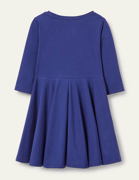 Ausgestelltes Kleid mit Flatterblumen - Segelblau, Blumen Ausgestelltes Kleid mit Flatterblumen - Segelblau, Blumen