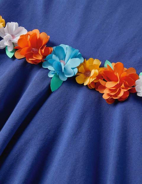 Ausgestelltes Kleid mit Flatterblumen - Segelblau, Blumen Ausgestelltes Kleid mit Flatterblumen - Segelblau, Blumen