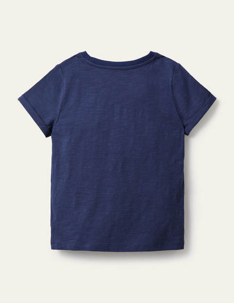 T-shirt flammé avec poche étoile - Bleu tribord