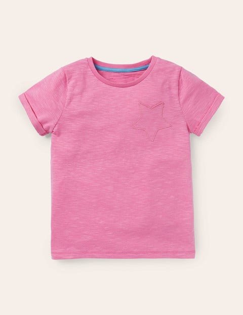 Star Pocket Slub T-shirt - Plum Blossom Pink Star Pocket Slub T-shirt - Plum Blossom Pink
