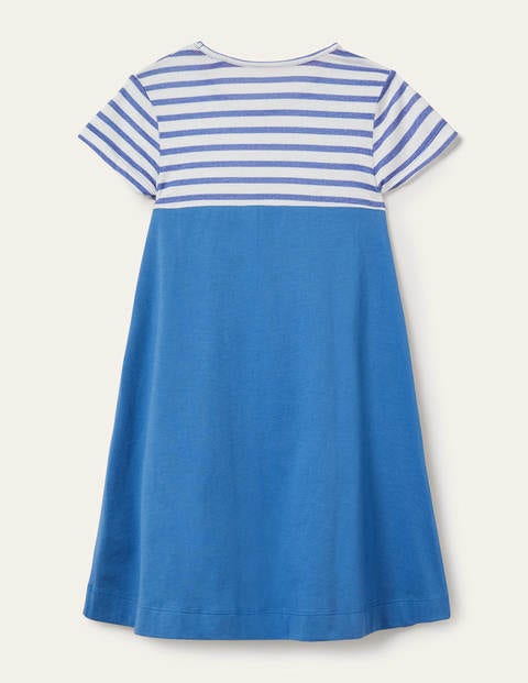 Sealife Appliqué Jersey Dress - Elizabethan Blue Turtles Sealife Appliqué Jersey Dress - Elizabethan Blue Turtles