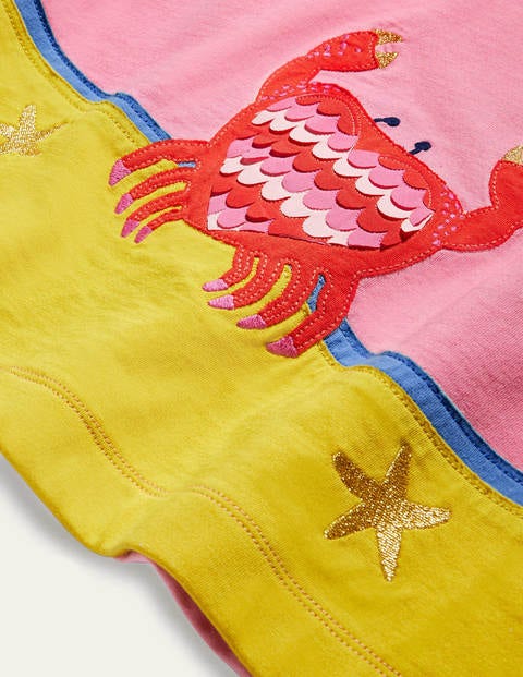 Sealife Appliqué Jersey Dress - Pink Lemonade Crabs Sealife Appliqué Jersey Dress - Pink Lemonade Crabs
