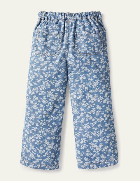 Jean droit boutonné - Motif floral vintage moyen Jean droit boutonné - Motif floral vintage moyen