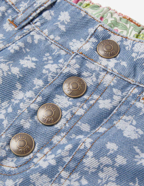 Jean droit boutonné - Motif floral vintage moyen Jean droit boutonné - Motif floral vintage moyen