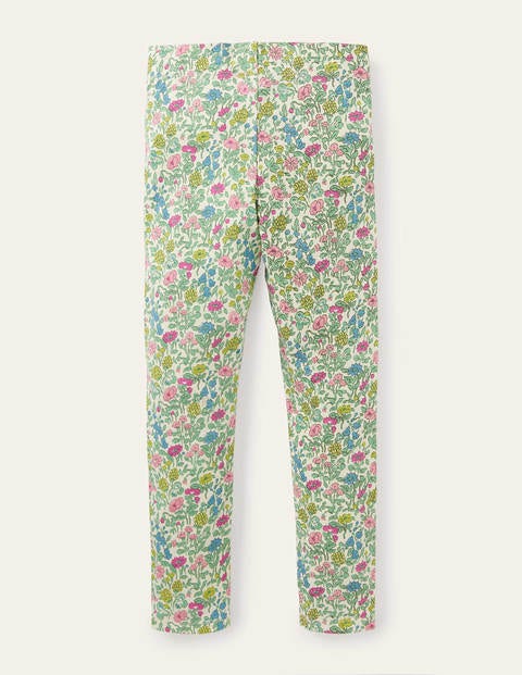 Fun Appliqué Leggings - Vintage Flower Peeking Animals Fun Appliqué Leggings - Vintage Flower Peeking Animals