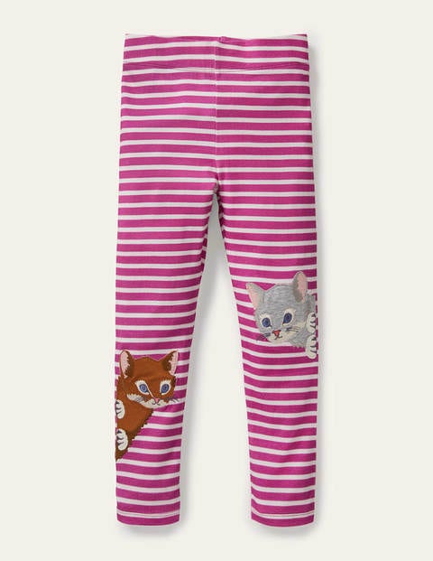 Fun Appliqué Leggings - Tickled Pink/ Ivory Cats Fun Appliqué Leggings - Tickled Pink/ Ivory Cats