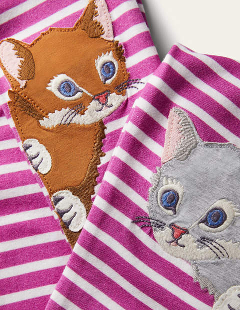 Fun Appliqué Leggings - Tickled Pink/ Ivory Cats Fun Appliqué Leggings - Tickled Pink/ Ivory Cats