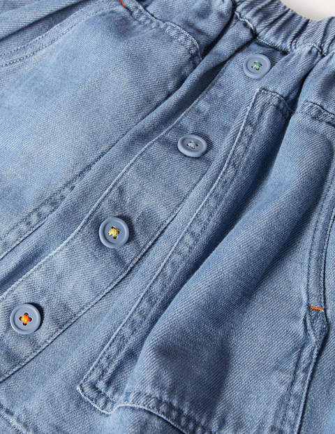 Button Front Woven Skirt - Chambray Button Front Woven Skirt - Chambray