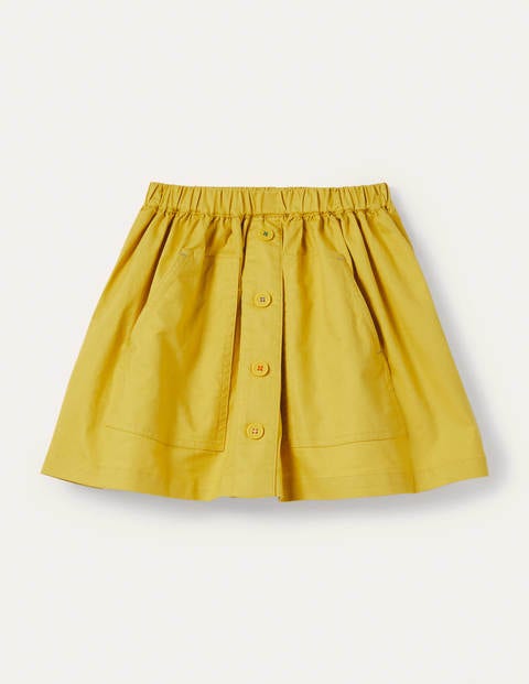 Button Front Woven Skirt - Sweetcorn Yellow Button Front Woven Skirt - Sweetcorn Yellow