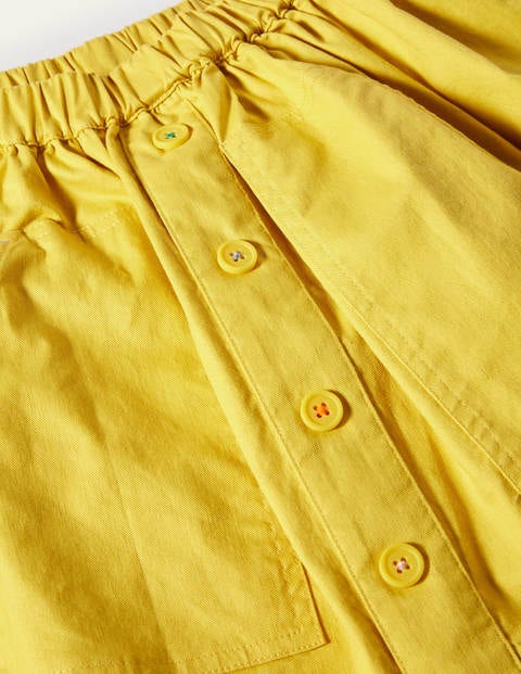Button Front Woven Skirt - Sweetcorn Yellow Button Front Woven Skirt - Sweetcorn Yellow