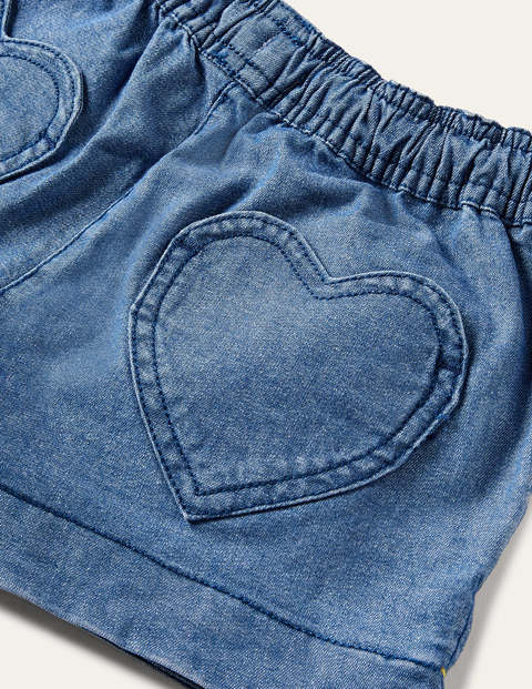 Heart Pocket Shorts - Chambray Heart Pocket Shorts - Chambray