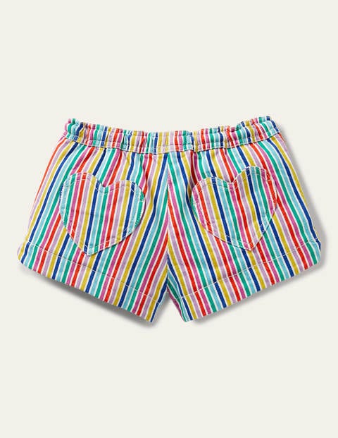 Heart Pocket Shorts - Rainbow Stripe Heart Pocket Shorts - Rainbow Stripe