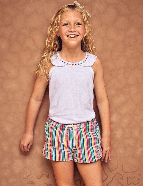 Heart Pocket Shorts - Rainbow Stripe Heart Pocket Shorts - Rainbow Stripe