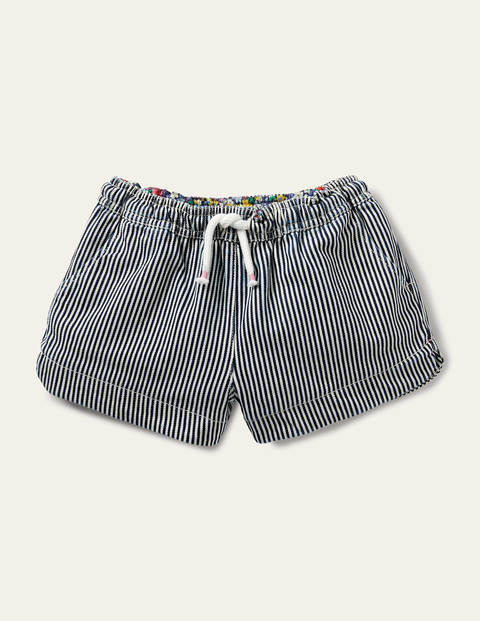 Heart Pocket Shorts - Indigo/Ivory Ticking Heart Pocket Shorts - Indigo/Ivory Ticking