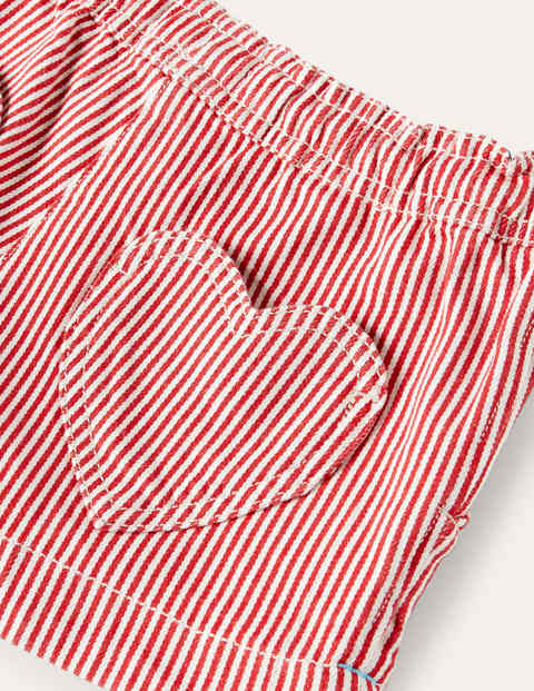 Heart Pocket Shorts - Strawberry Tart Ticking Heart Pocket Shorts - Strawberry Tart Ticking