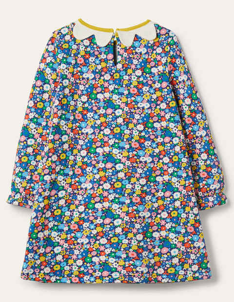 Cosy Floral Appliqué Dress - Elizabethan Blue Flowerpatch Cosy Floral Appliqué Dress - Elizabethan Blue Flowerpatch