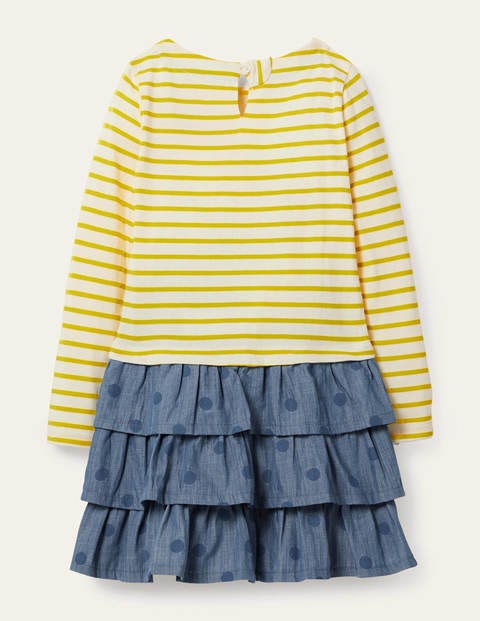 Embroidered Hotchpotch Dress - Sweetcorn Yellow Daisy Embroidered Hotchpotch Dress - Sweetcorn Yellow Daisy