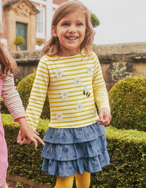 Embroidered Hotchpotch Dress - Sweetcorn Yellow Daisy Embroidered Hotchpotch Dress - Sweetcorn Yellow Daisy