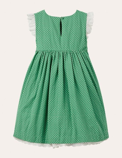 Bunny Smocked Dress - Iguana Green Spot Bunny Bunny Smocked Dress - Iguana Green Spot Bunny