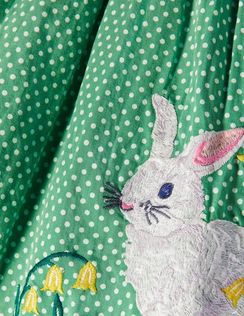Bunny Smocked Dress - Iguana Green Spot Bunny Bunny Smocked Dress - Iguana Green Spot Bunny