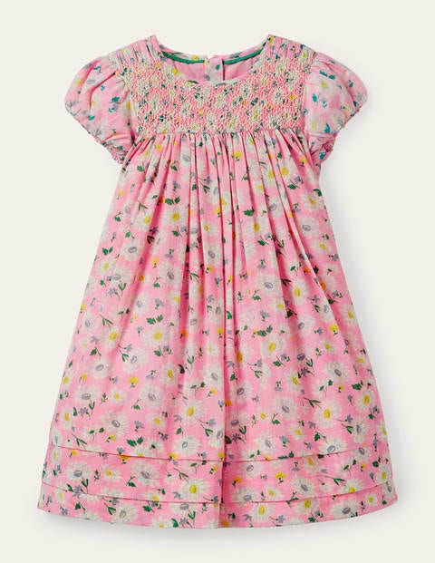 Smocked Puff Sleeve Dress Pink Lemonade Vintage Daisy