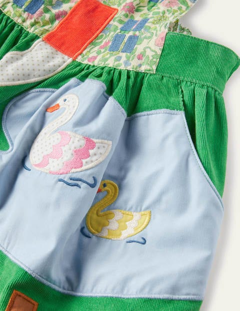 Scene Dungaree Dress - Iguana Green House Scene Scene Dungaree Dress - Iguana Green House Scene