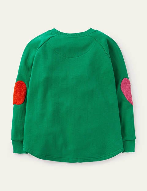Textured Appliqué Sweatshirt - Sapling Green Horses Textured Appliqué Sweatshirt - Sapling Green Horses