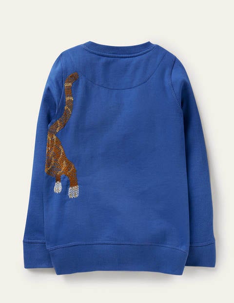 Sweatshirt mit Katzenmotiv auf Vorder- und Rückseite - Elisabethanisches Blau, Kätzchen Sweatshirt mit Katzenmotiv auf Vorder- und Rückseite - Elisabethanisches Blau, Kätzchen