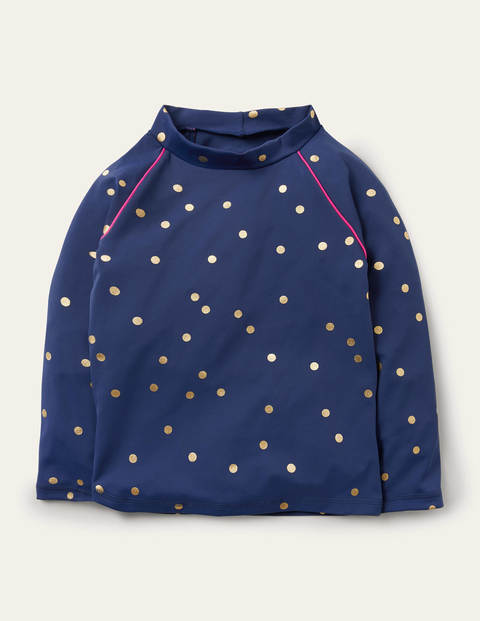 Long-sleeved Rash Vest - Deep Sea Blue Foil Spot Long-sleeved Rash Vest - Deep Sea Blue Foil Spot