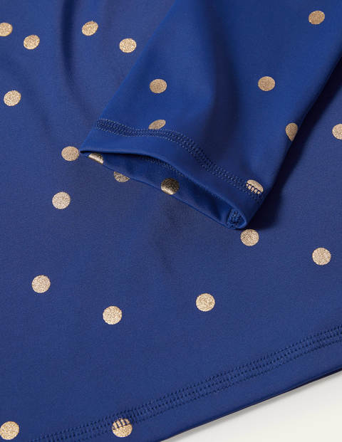 Long-sleeved Rash Vest - Deep Sea Blue Foil Spot Long-sleeved Rash Vest - Deep Sea Blue Foil Spot