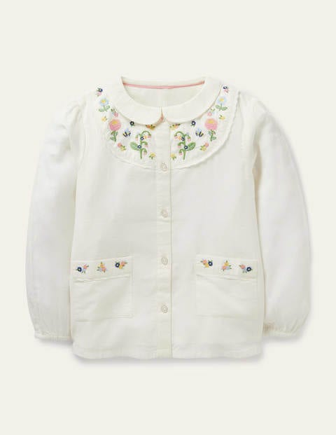 Embroidered Yoke Woven Top - Ivory Embroidered Yoke Woven Top - Ivory
