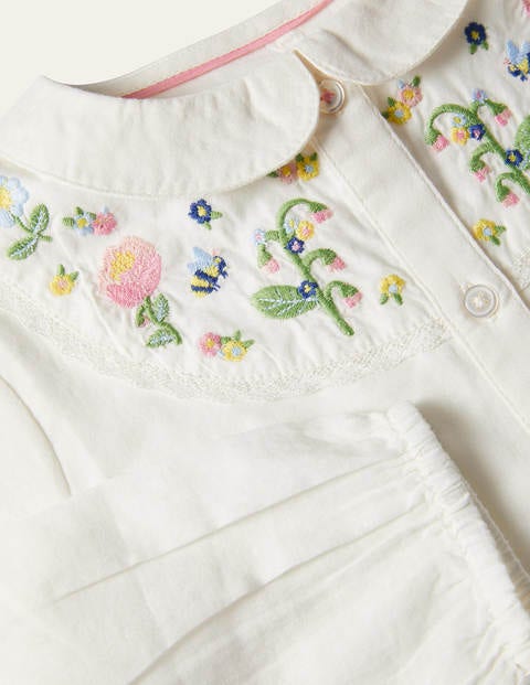 Embroidered Yoke Woven Top - Ivory Embroidered Yoke Woven Top - Ivory