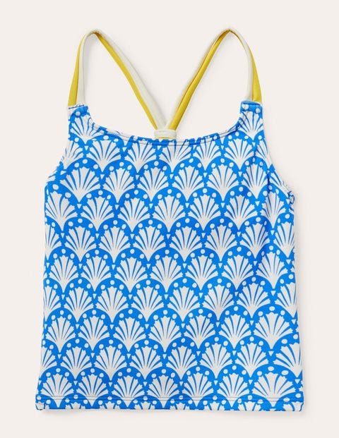 Patterned Tankini Top - Pool Blue Geo Coral Patterned Tankini Top - Pool Blue Geo Coral