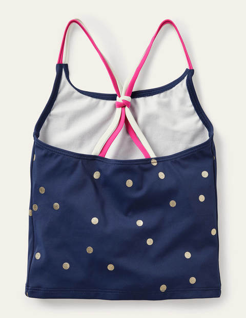Patterned Tankini Top - Deep Sea Blue Foil Spot Patterned Tankini Top - Deep Sea Blue Foil Spot