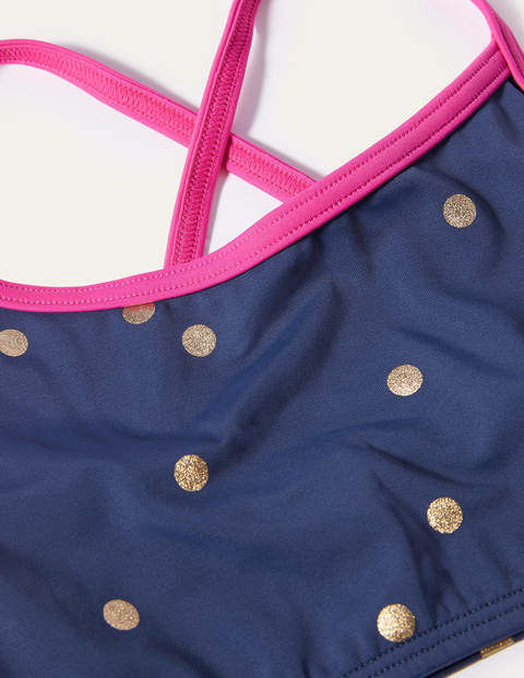 Patterned Bikini Top - Deep Sea Blue Foil Spot Patterned Bikini Top - Deep Sea Blue Foil Spot
