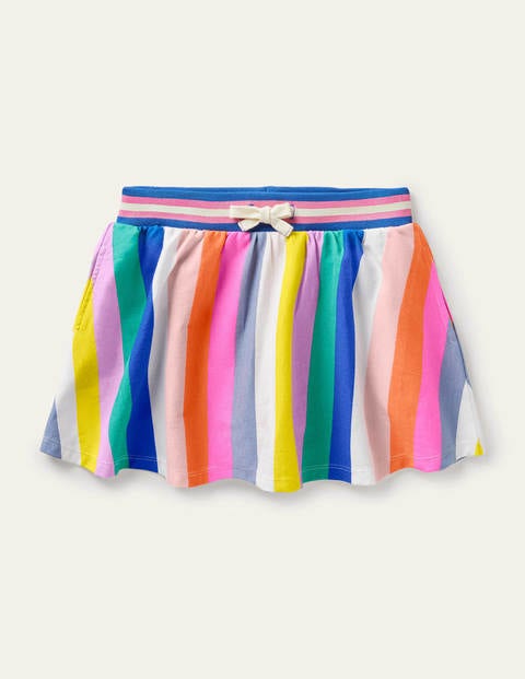 보덴 걸즈 스커트 Boden Jersey Skort - Multi Rainbow Stripe