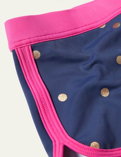 Patterned Swim Shorts - Deep Sea Blue Foil Spot Patterned Swim Shorts - Deep Sea Blue Foil Spot
