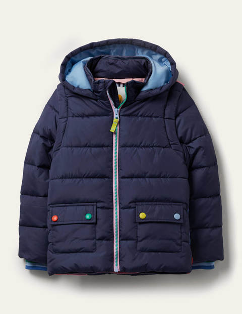 Rainbow 2-in-1 Padded Jacket - College Navy Rainbow 2-in-1 Padded Jacket - College Navy
