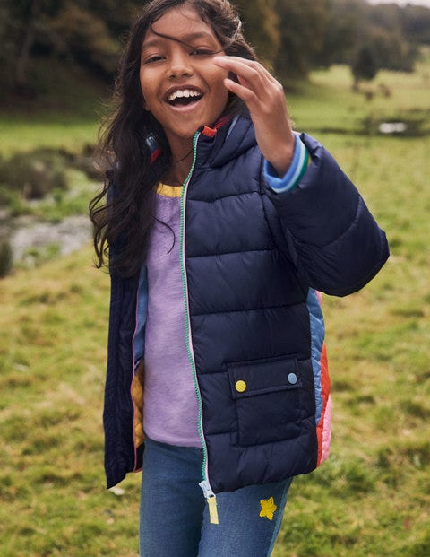 Rainbow 2-in-1 Padded Jacket - College Navy Rainbow 2-in-1 Padded Jacket - College Navy
