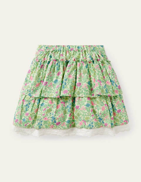 Rüschenrock mit durchgehender Knopfleiste - Bunt, Vintage-Blumenbeet Rüschenrock mit durchgehender Knopfleiste - Bunt, Vintage-Blumenbeet