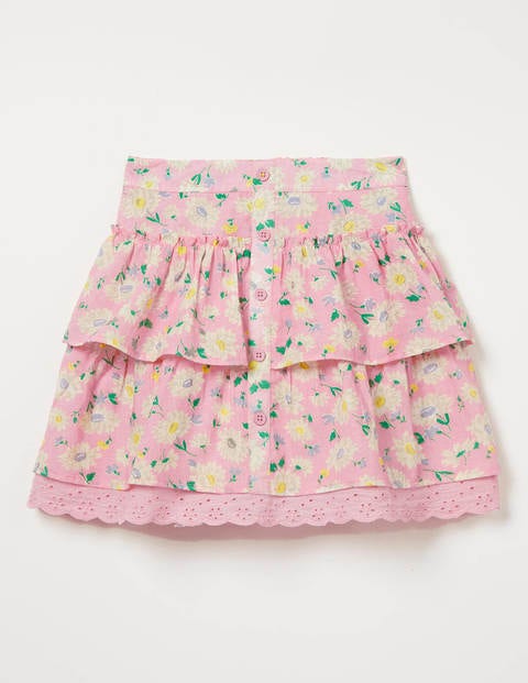 Button-through Ruffle Skirt - Pink Lemonade Vintage Daisy Button-through Ruffle Skirt - Pink Lemonade Vintage Daisy