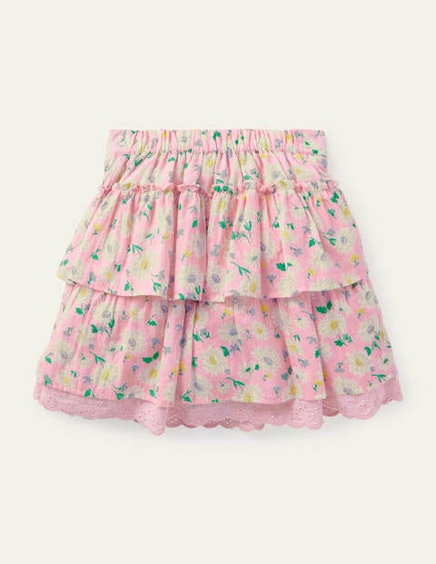 Button-through Ruffle Skirt - Pink Lemonade Vintage Daisy Button-through Ruffle Skirt - Pink Lemonade Vintage Daisy