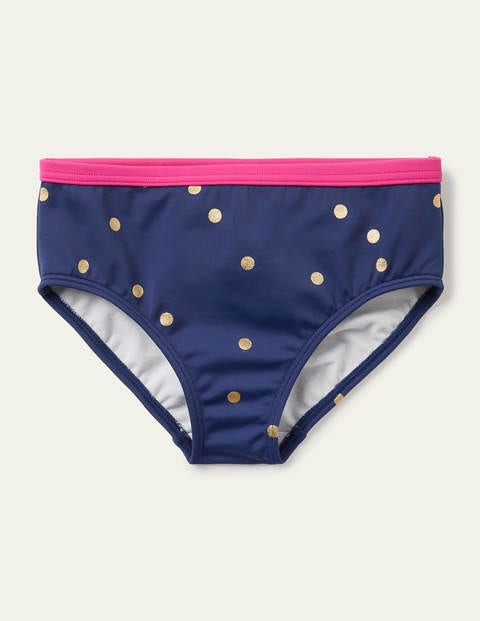 Patterned Bikini Bottoms - Deep Sea Blue Foil Spot Patterned Bikini Bottoms - Deep Sea Blue Foil Spot