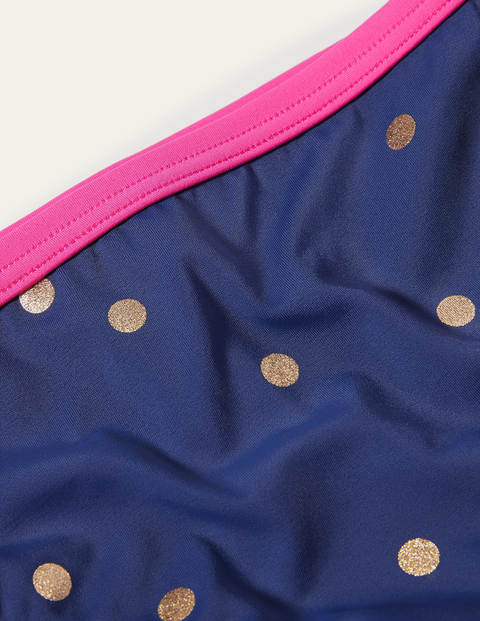Patterned Bikini Bottoms - Deep Sea Blue Foil Spot Patterned Bikini Bottoms - Deep Sea Blue Foil Spot